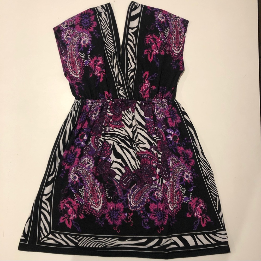 COPY - Pink Rose Dress Womens size Medium Zebra and Floral Design